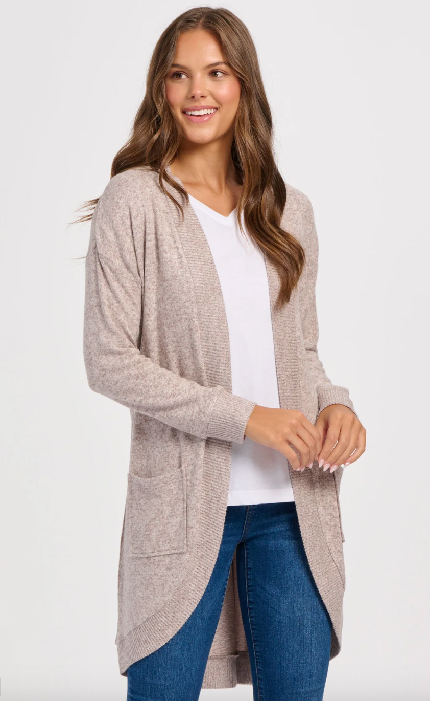 Sundown Chill Cardigan In Espresso   Curves main image 0